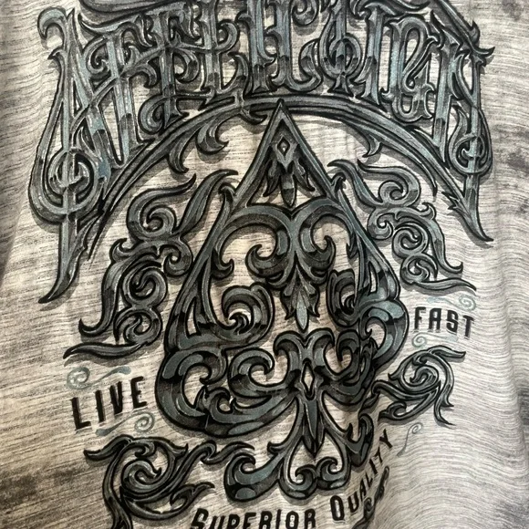 Affliction Black and Gray Graphic Tee - Picture 3 of 4
